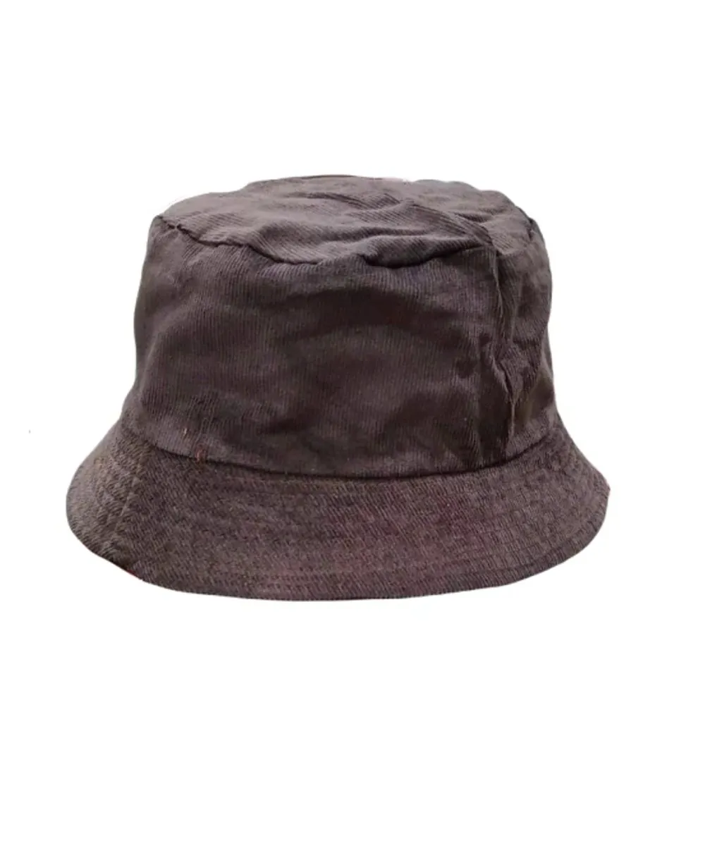 AG Spalding & Bros bucket cappello reversibile, velluto e nylon, marrone