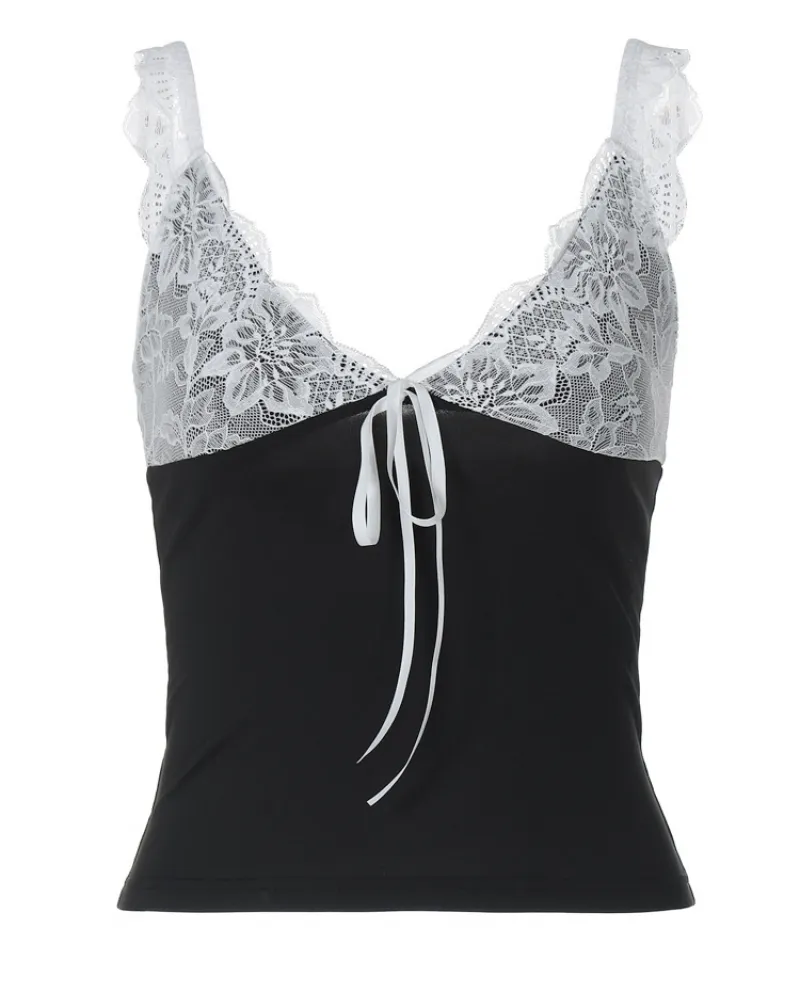 And  Clothing 2024 Spring And Summer New Style Small Suspender  Lace Can Be Worn At Home And Versatile Bottoming Shirt