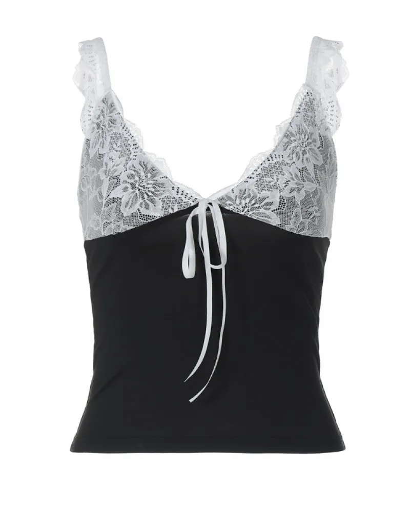 And  Clothing 2024 Spring And Summer New Style Small Suspender  Lace Can Be Worn At Home And Versatile Bottoming Shirt