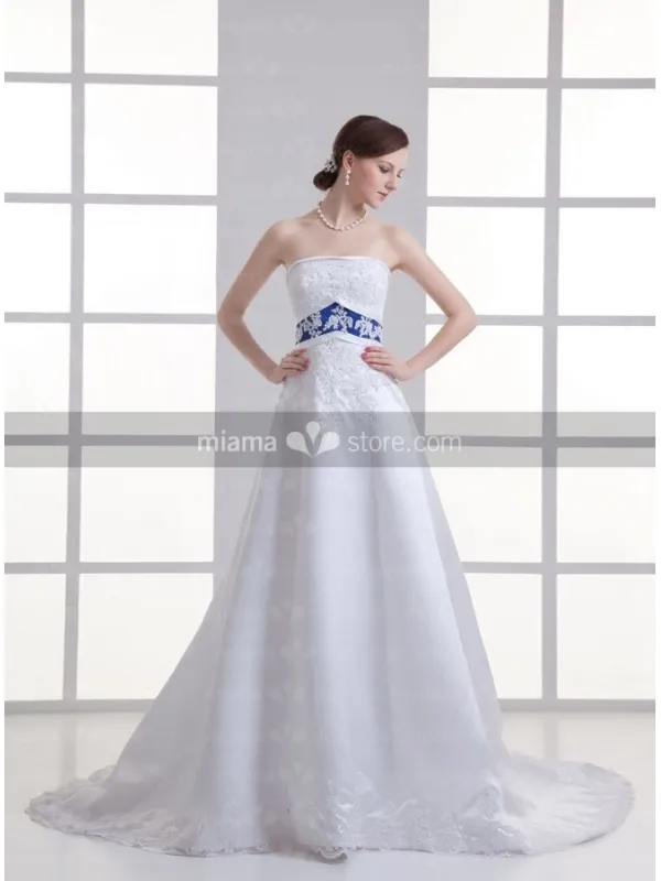 ASTRID - A-line Strapless Empire waist Chapel train Wedding dress