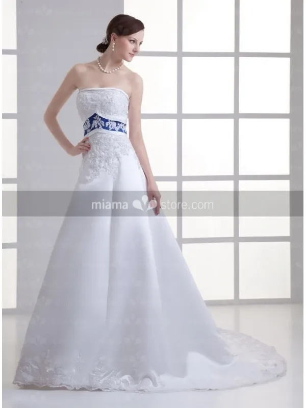 ASTRID - A-line Strapless Empire waist Chapel train Wedding dress