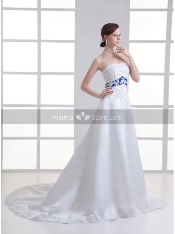 ASTRID - A-line Strapless Empire waist Chapel train Wedding dress