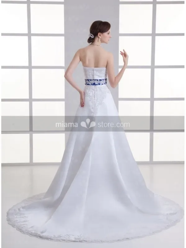 ASTRID - A-line Strapless Empire waist Chapel train Wedding dress