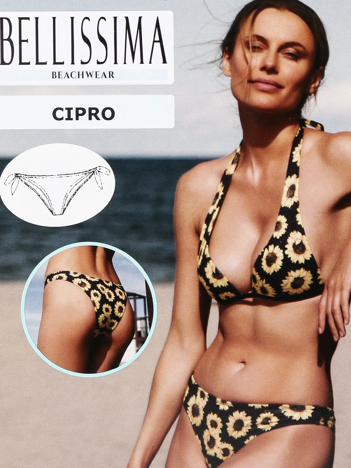 Bellissima Maillot de bain bikini triangle avec tournesols