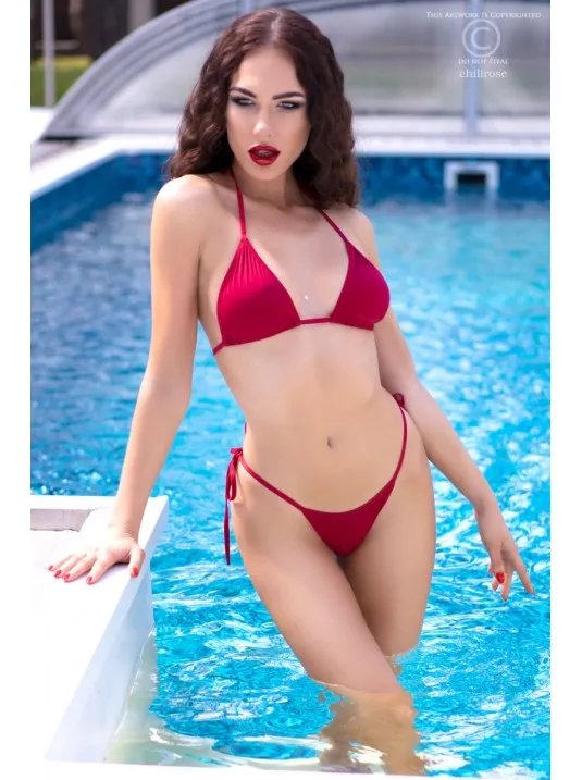 Bikini 3 pezzi, brasiliana e perizoma CB319  rosso