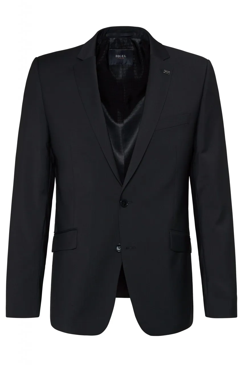 Black dress slim fit digel pure wool marzotto super 100's