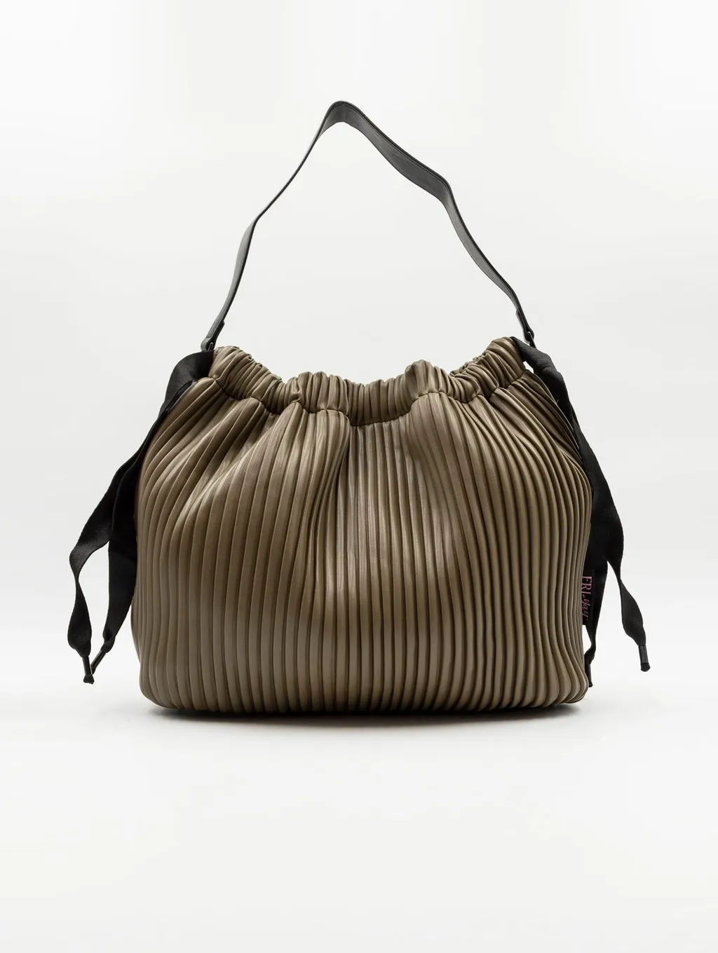 Borsa Zaino Fri-Yay in Eco Pelle Plissè Fango