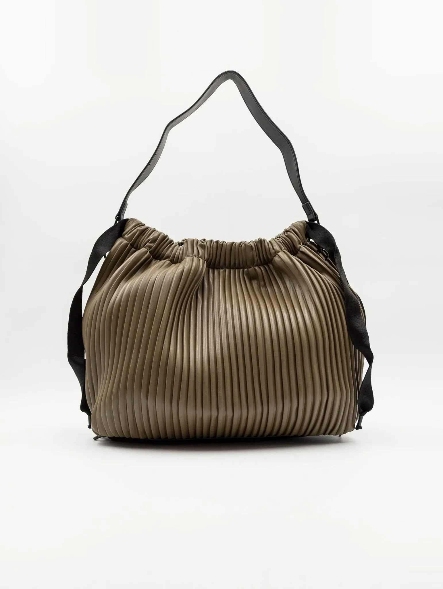 Borsa Zaino Fri-Yay in Eco Pelle Plissè Fango