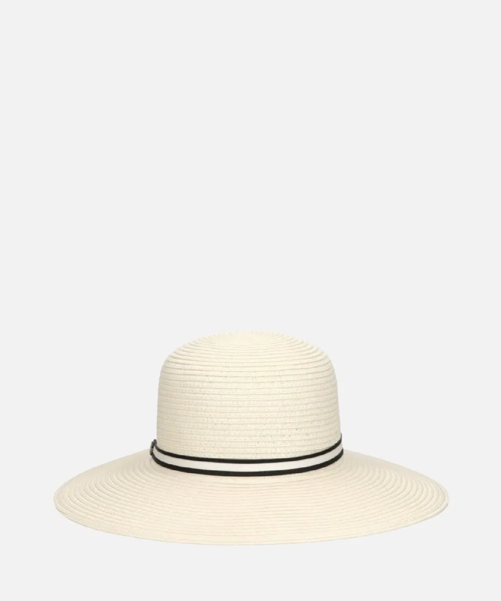 Borsalino Giselle cappello in treccia arrotolabile, tesa larga, bianco