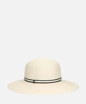 Borsalino Giselle cappello in treccia arrotolabile, tesa larga, bianco