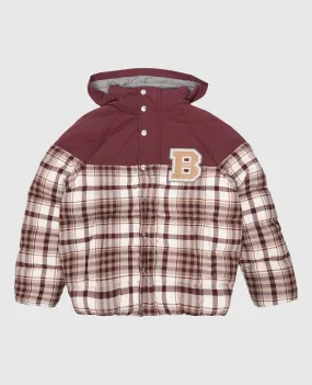 Brunello Cucinelli Piumino combinato a quadri da bambino bordeaux BY616J322C