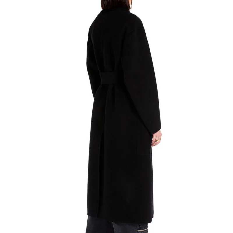 Cappotto nero con cintura Veleno 