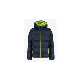 Cmp Kid Jacket Fix Hood Ecopiumino Capp Blu Int Lime Junior Bimbo