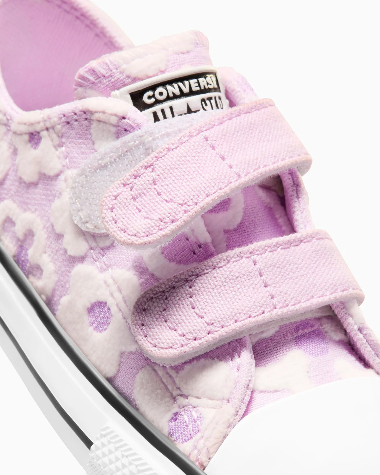 CONVERSE - Scarpa rosa in tela da bambino con dettagli floreali in rilievo, numerata 21/26 - CHUCK TAYLOR ALLA STAR OX          