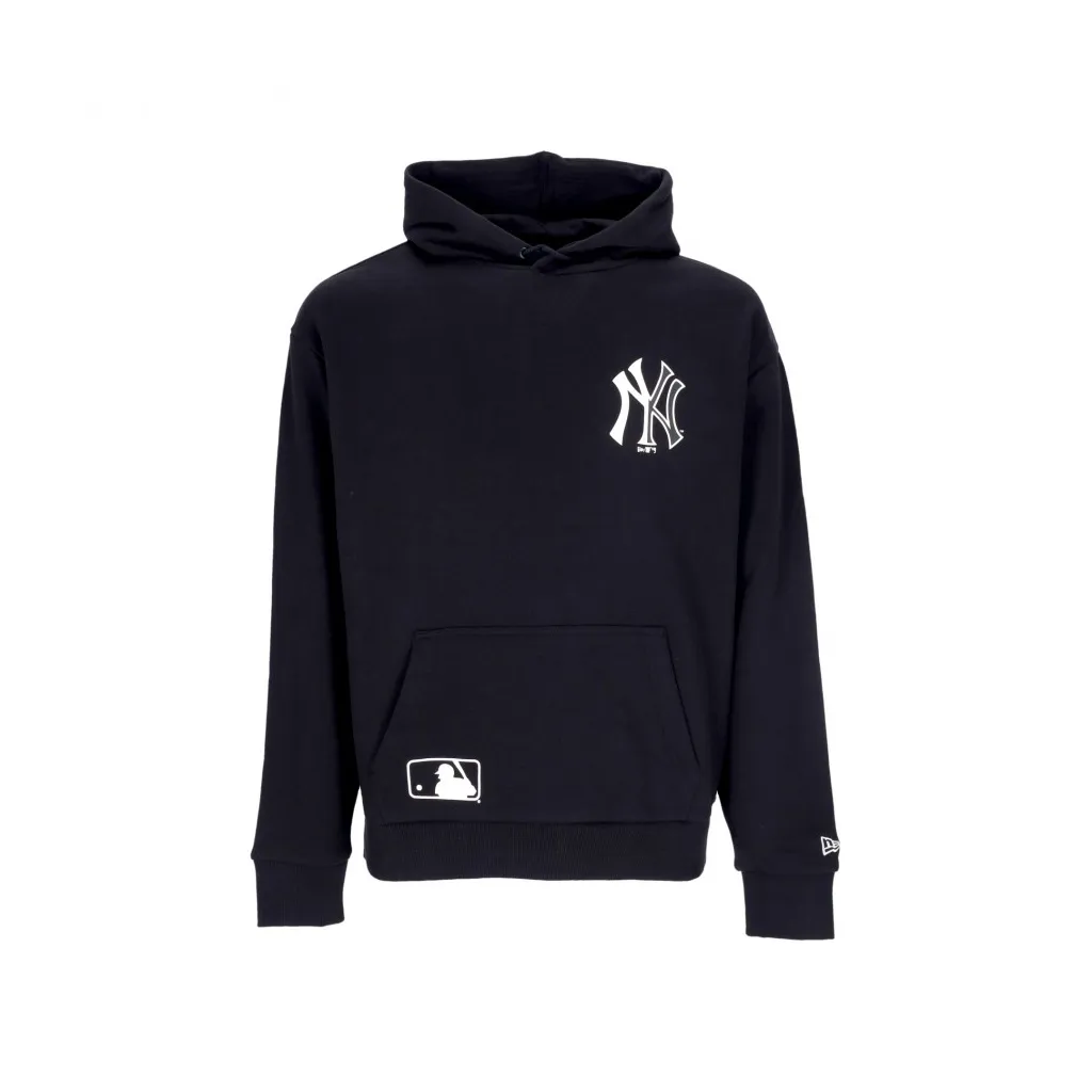 felpa cappuccio uomo mlb half logo oversized hoodie neyyan BLACK