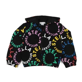 Felpa Hoodie Nera Con Loghi Stella Multicolor