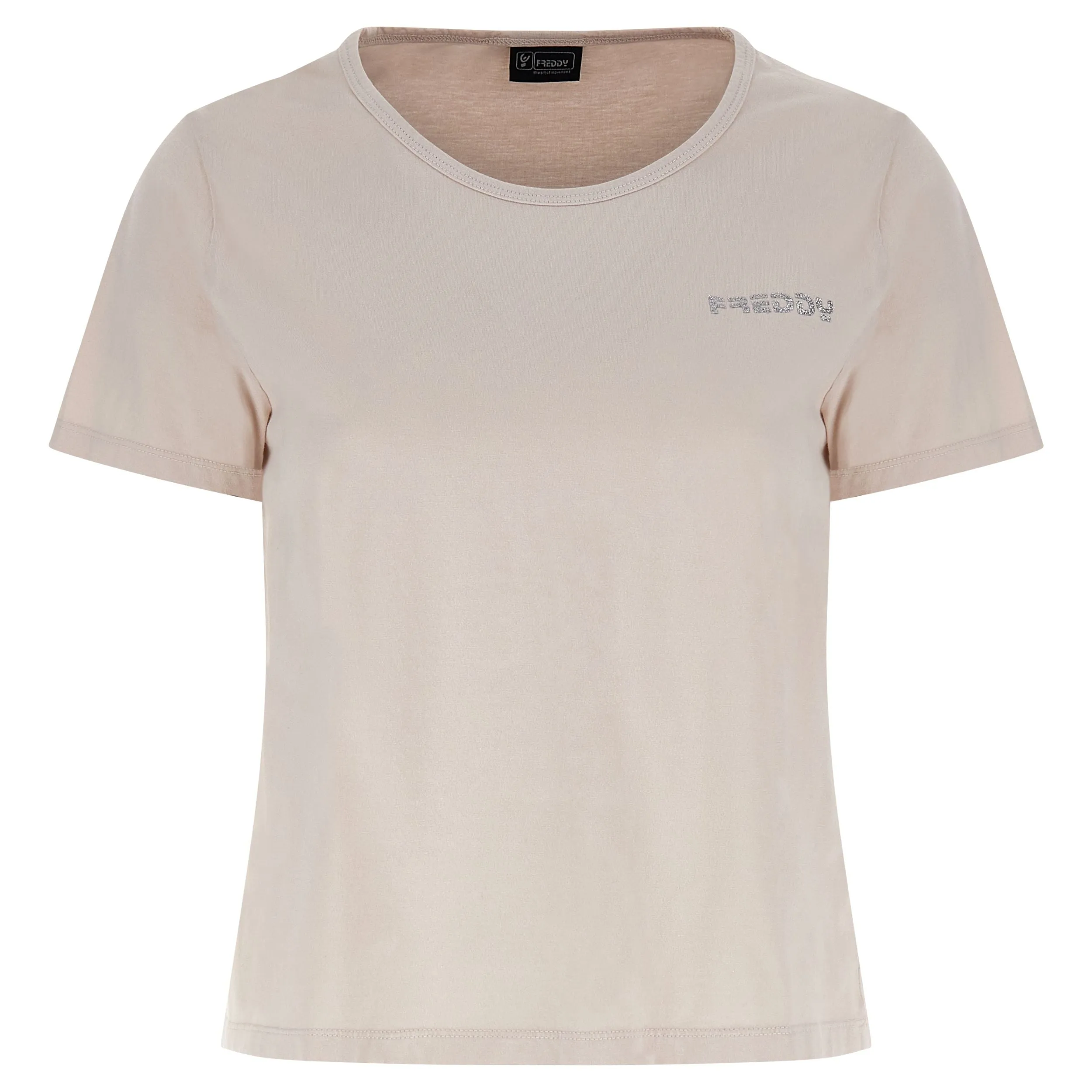 Freddy Lightweight jersey comfort crop top t-shirt FAIRC022X Z40X Moonbeam Direct Dyed 