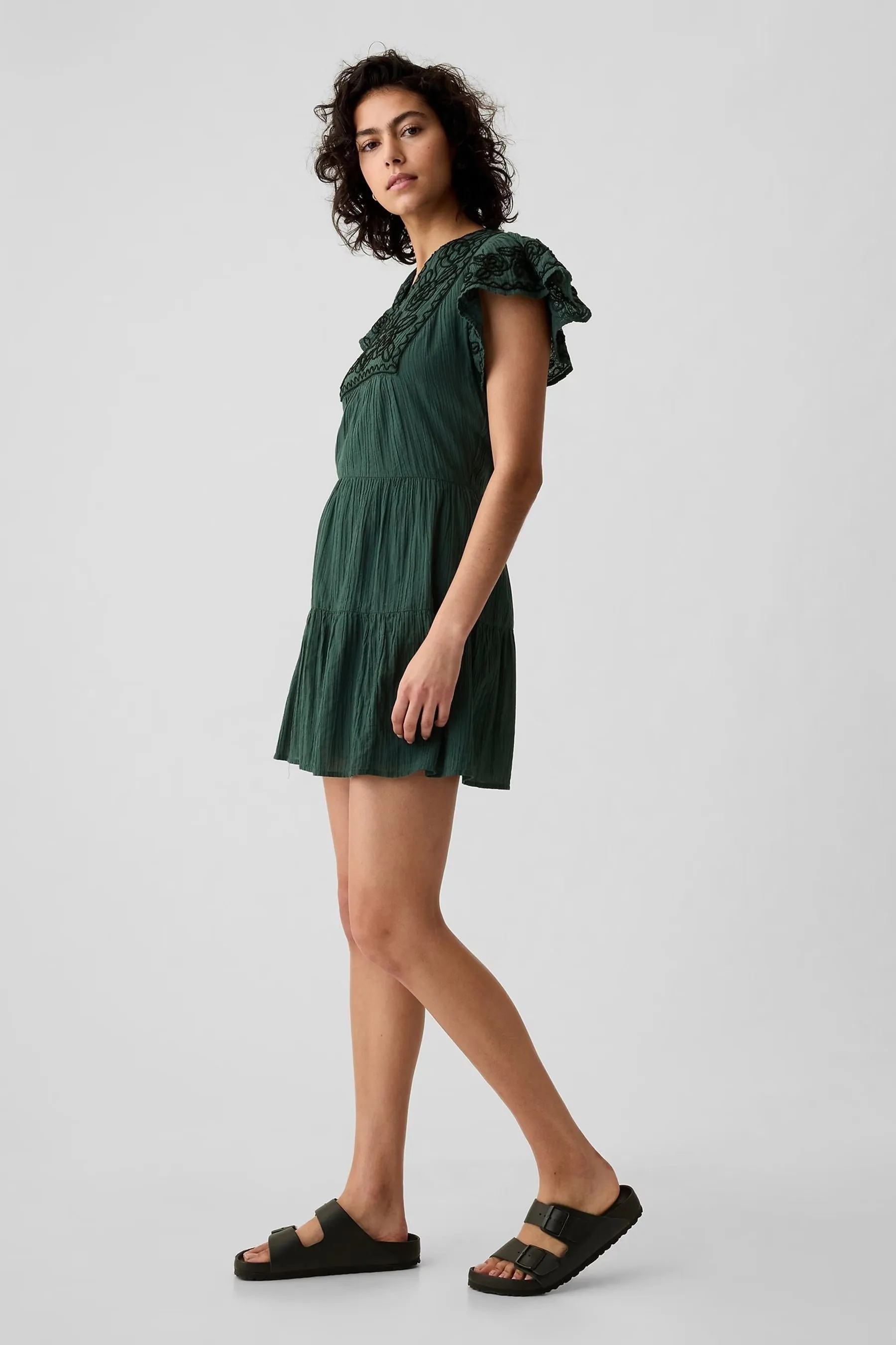 Gap Crinkle Gauze Embroidered Mini Dress