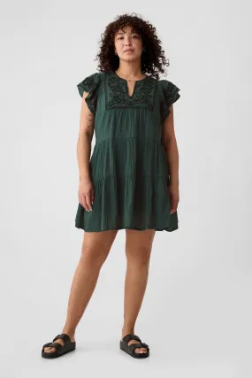 Gap Crinkle Gauze Embroidered Mini Dress