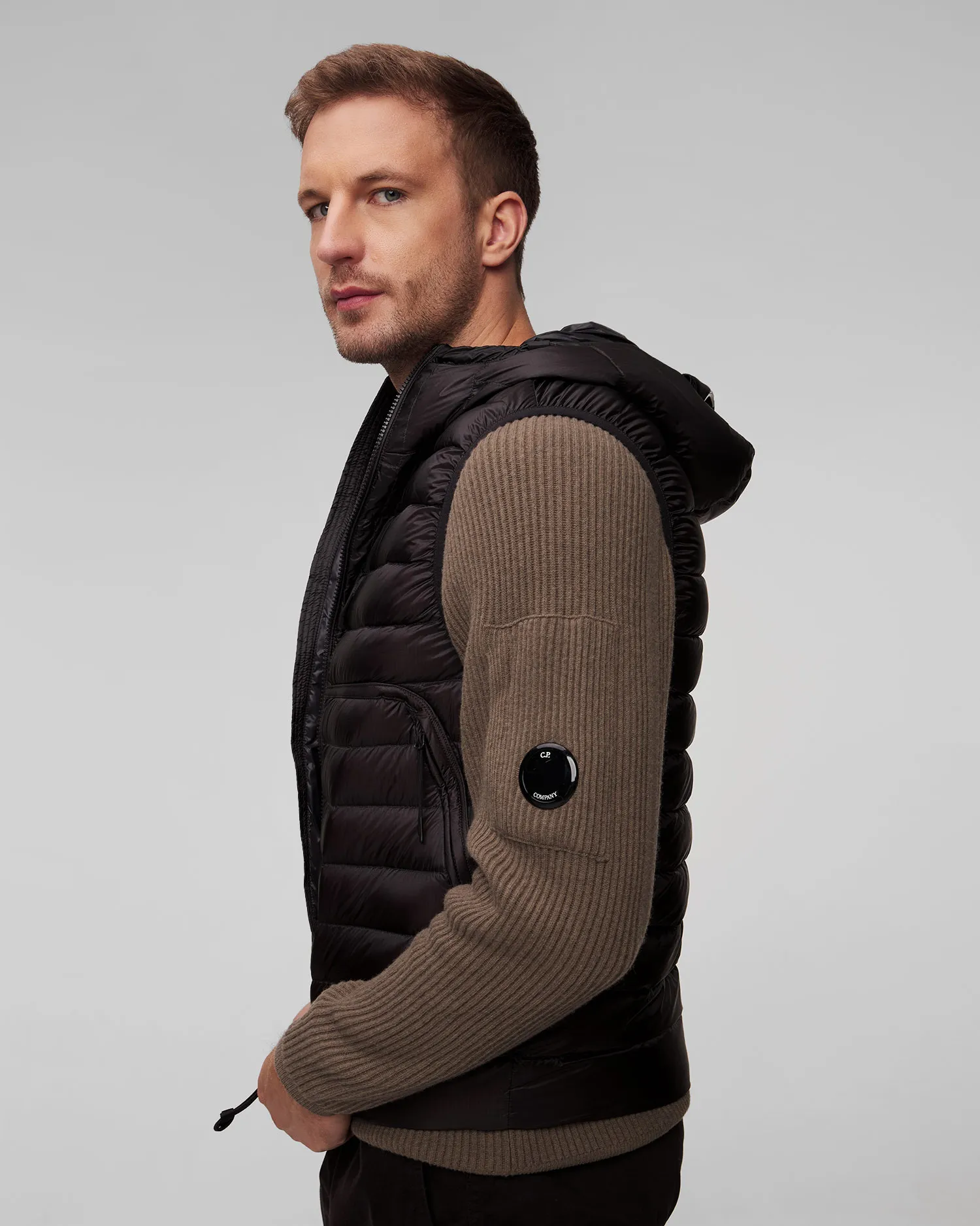 Gilet nero con piumino da uomo C.P. Company 17CMOW074A006099A-999