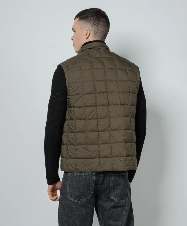 Herno Gilet in piumino verde con logo PI001111U12456