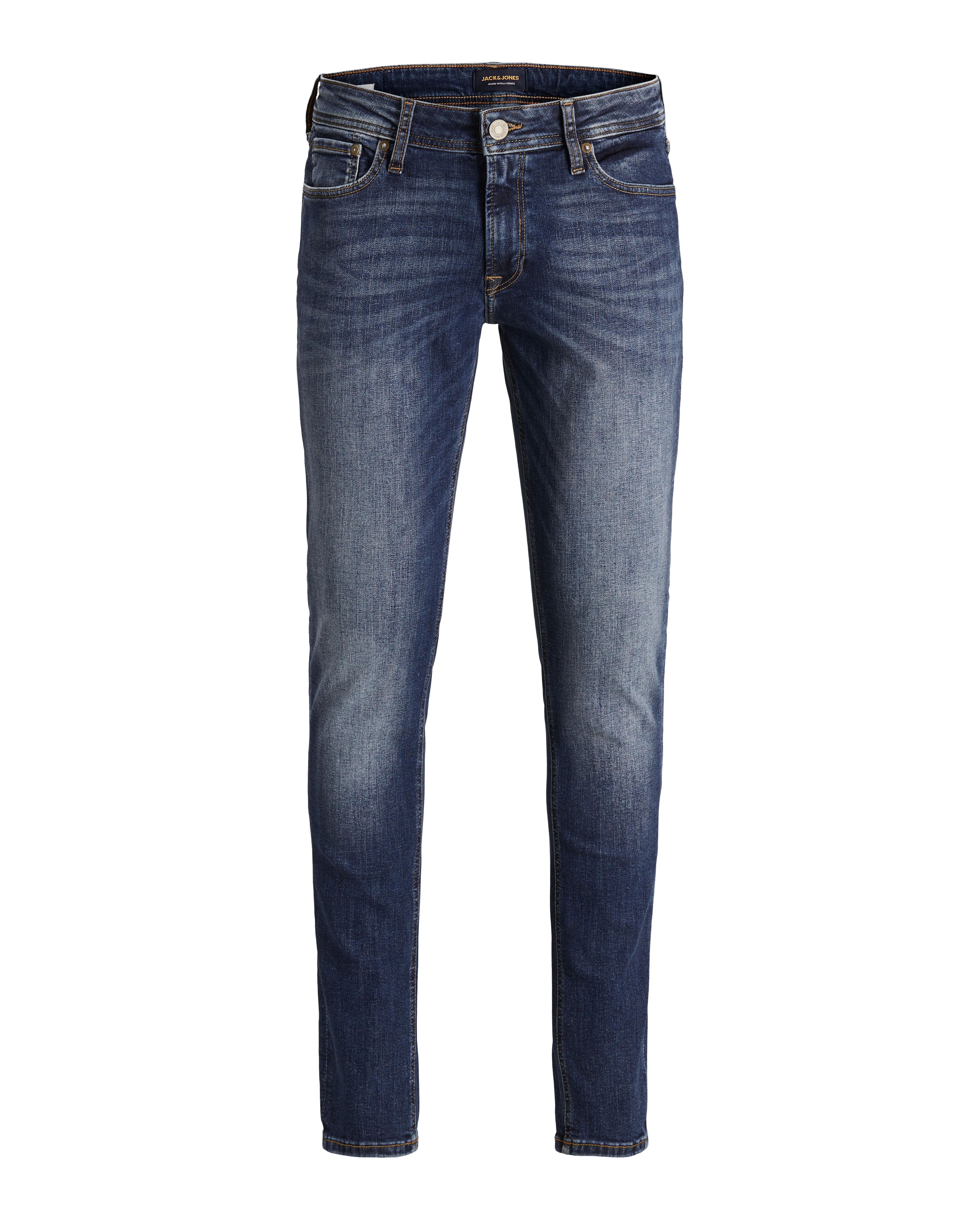 Jeans Liam skinny fit in cotone stretch lavaggio scuro stone washed con baffature