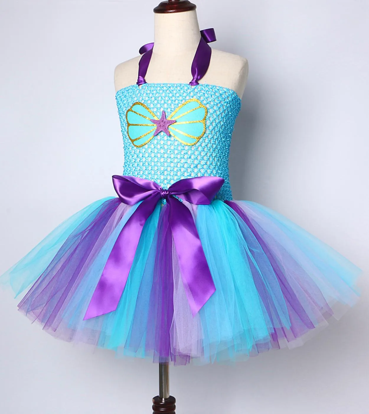 Little Mermaid Tutu Dress Outfit For Girls Princess Sea Maid Abiti per bambini Festa di compleanno Costume Baby Girl Toddler C