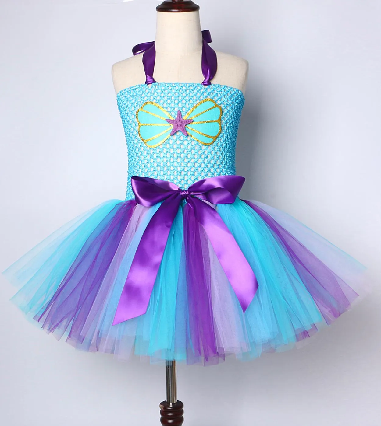 Little Mermaid Tutu Dress Outfit For Girls Princess Sea Maid Abiti per bambini Festa di compleanno Costume Baby Girl Toddler C