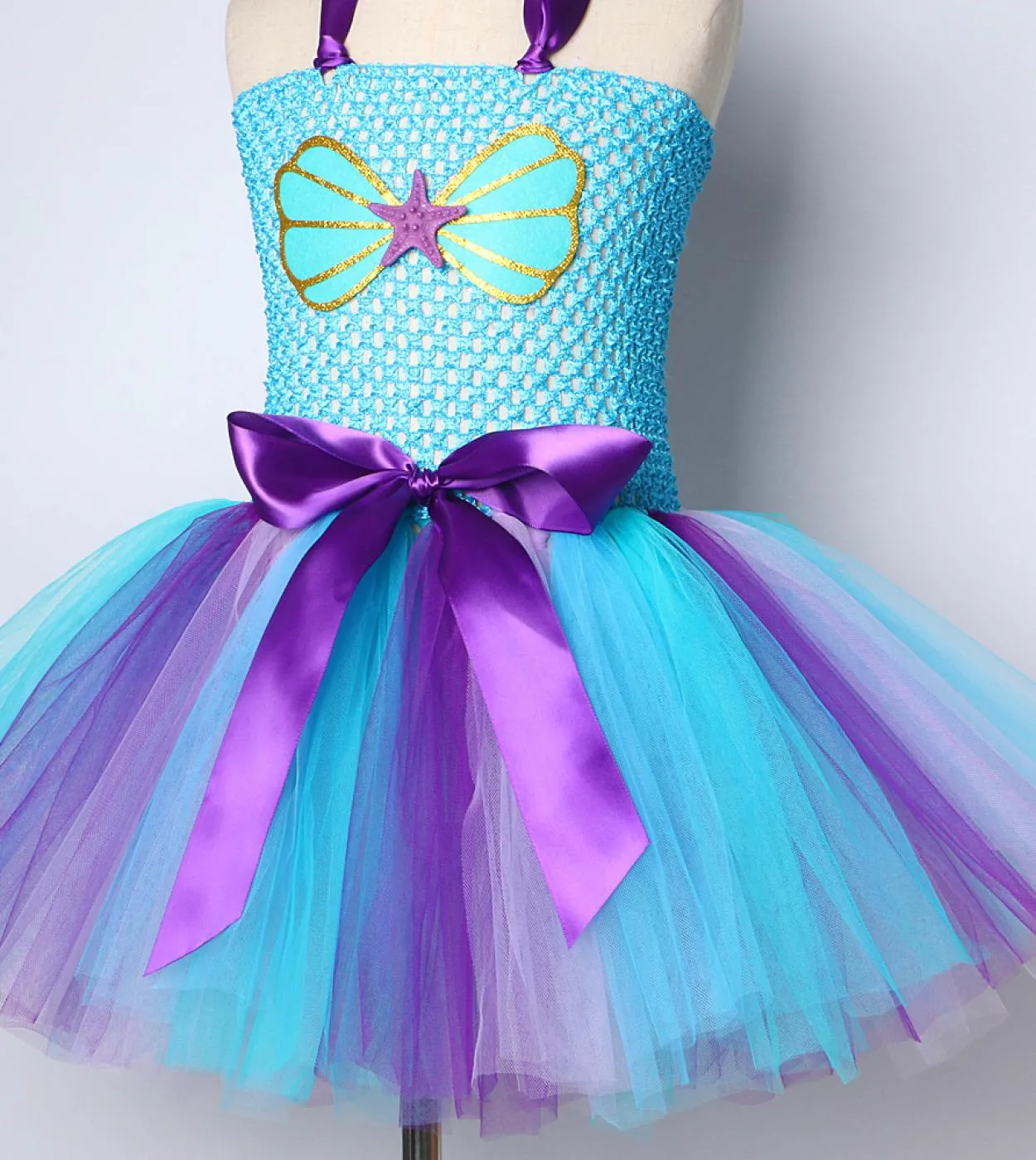 Little Mermaid Tutu Dress Outfit For Girls Princess Sea Maid Abiti per bambini Festa di compleanno Costume Baby Girl Toddler C