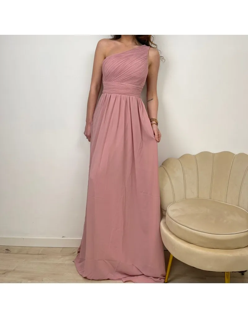 LONG DRESS MONOSPALLA ROSA