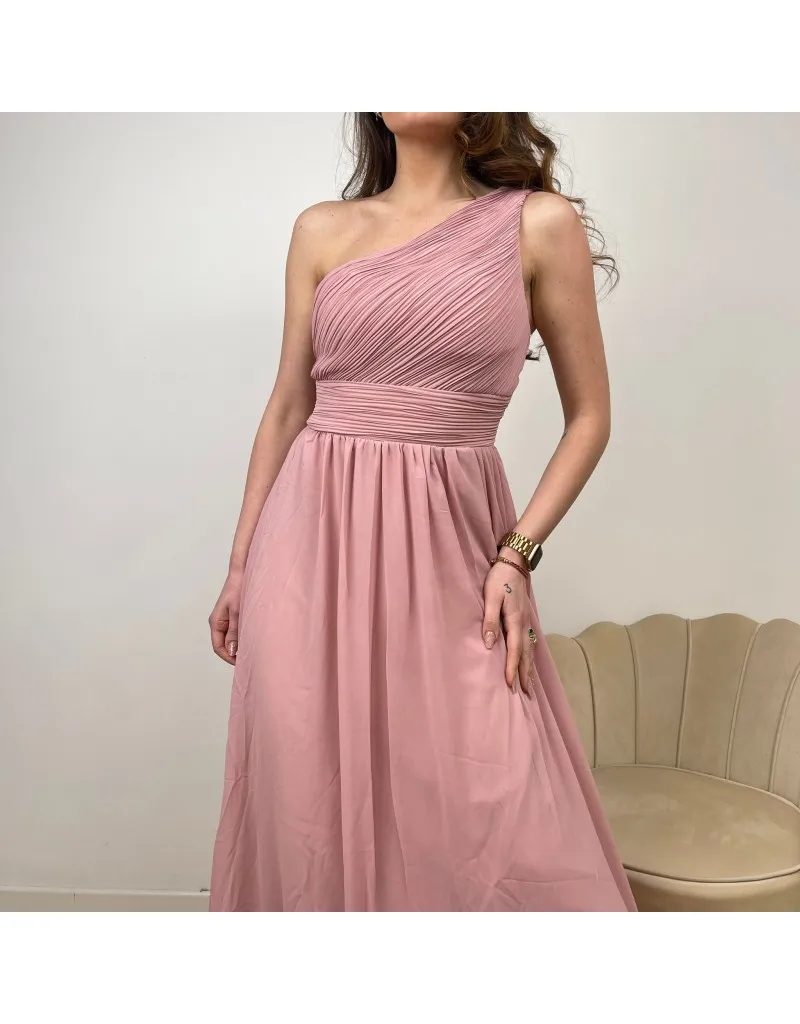 LONG DRESS MONOSPALLA ROSA