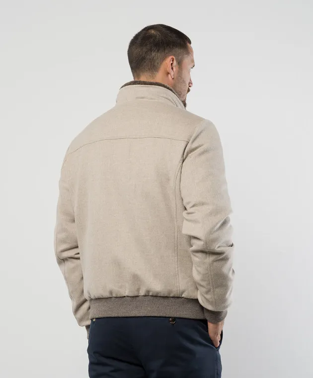 MooRER Piumino Bellati beige in lana e cashmere BELLATILS9