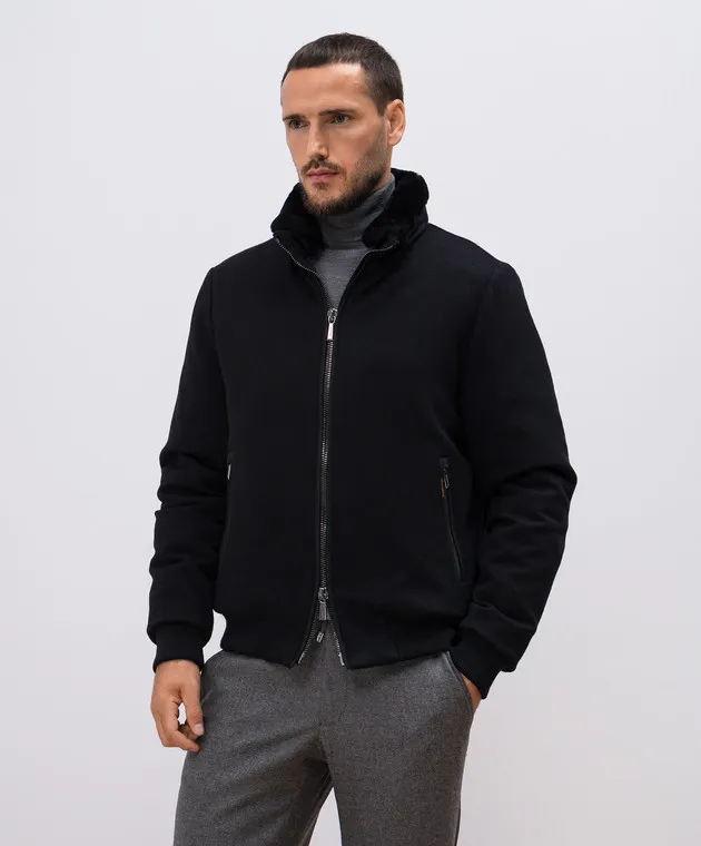 MooRER Piumino nero BELLATI realizzato in lana e cashmere BELLATILS9