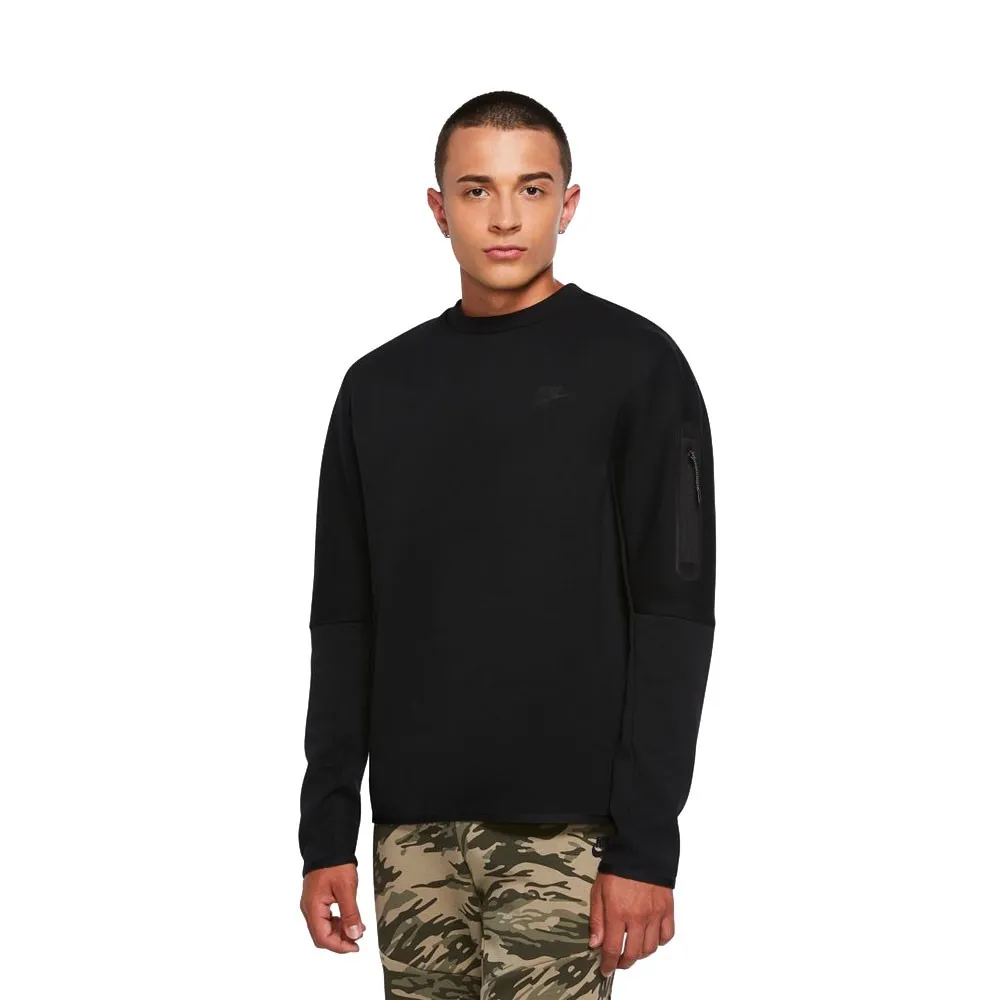 Nike Felpa Girocollo Tech Fleece Nero Uomo