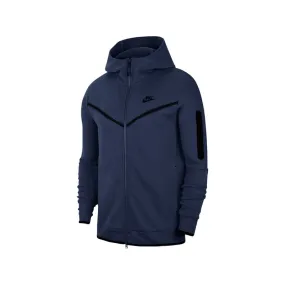 NIKE FELPA UOMO TECH FLEECE CON CAPPUCCIO COLORE BLU