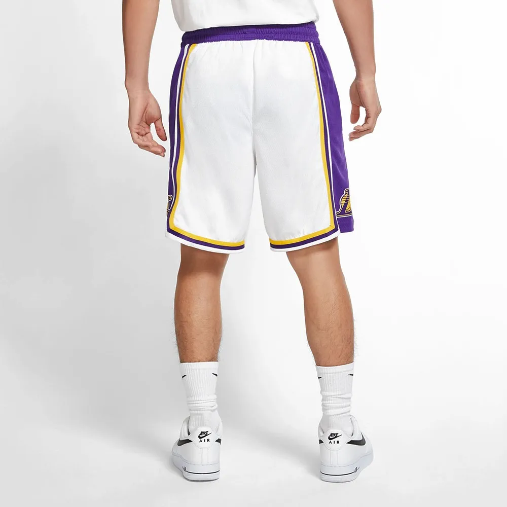 Nike Pantaloncini Basket Nba Lakers Association Bianco Viola Uomo