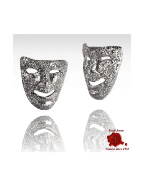 Orecchini Argento Maschera Carnevale Commedia