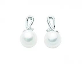 Orecchini Miluna con Perle e Diamanti 0.01ct in oro bianco PER1096X