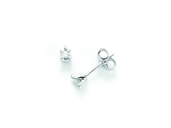 Orecchini Miluna punto luce con Diamanti Naturali 0.07ct in oro bianco 18kt ERD1650