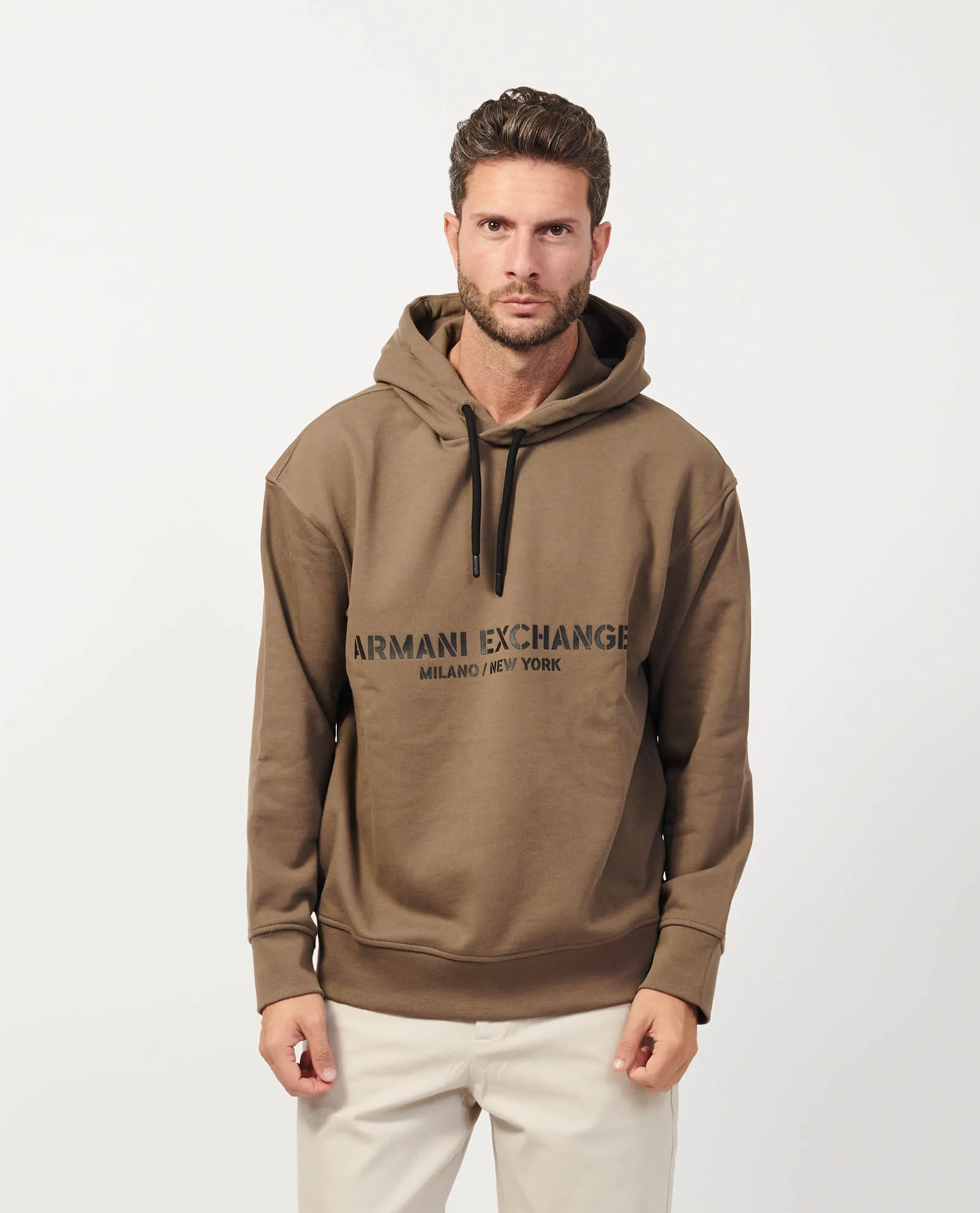 OutletARMANI EXCHANGE      Felpa AX con cappuccio in cotone french terry