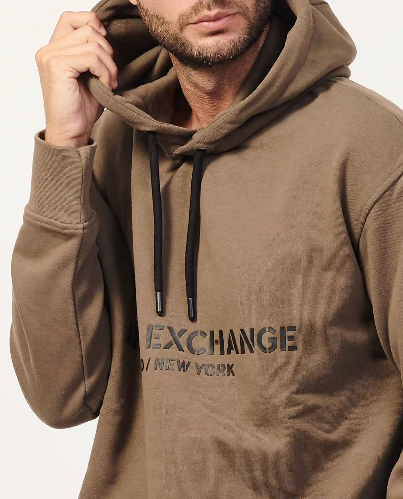 OutletARMANI EXCHANGE      Felpa AX con cappuccio in cotone french terry