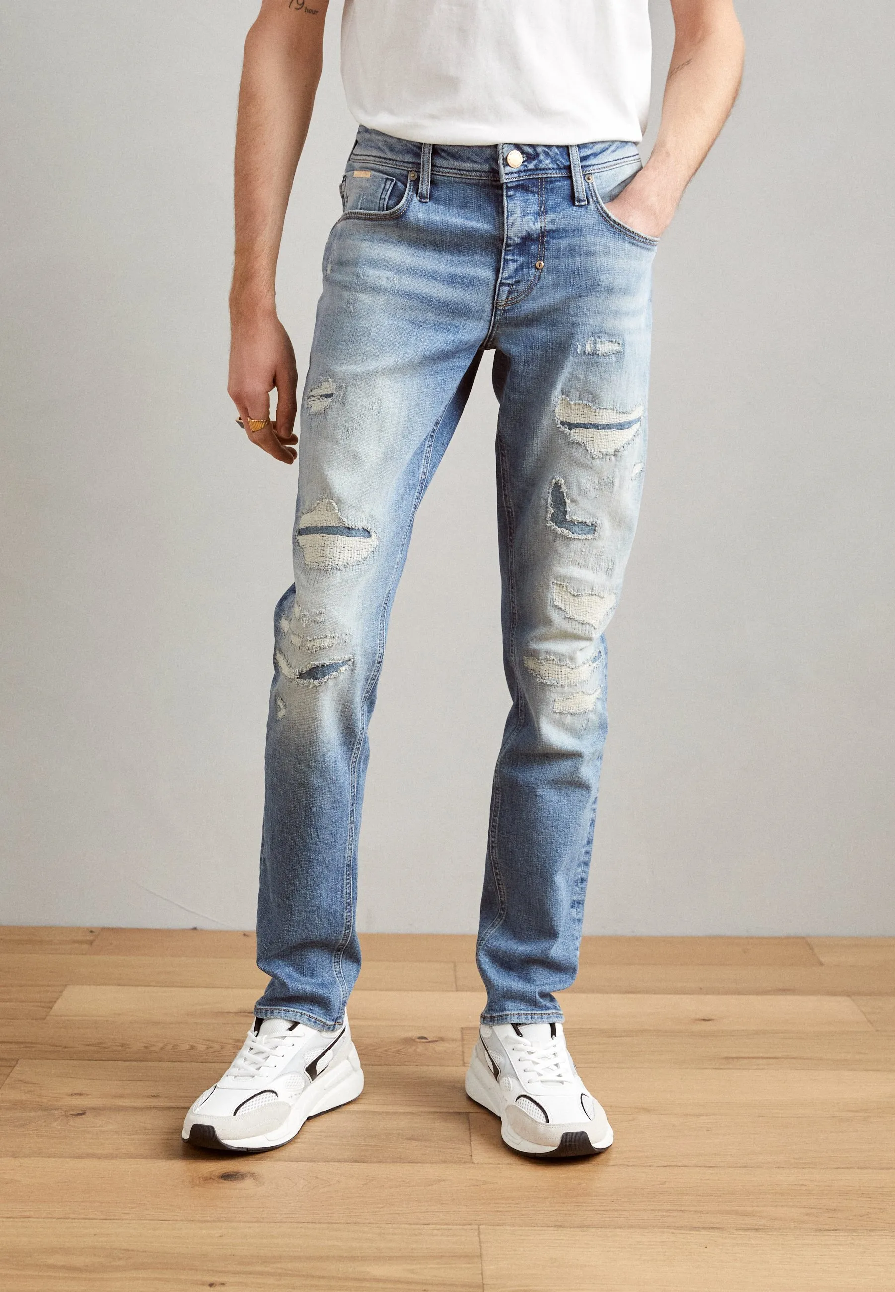 OZZY VINTAGE GOLD LINE - Jeans Tapered Fit