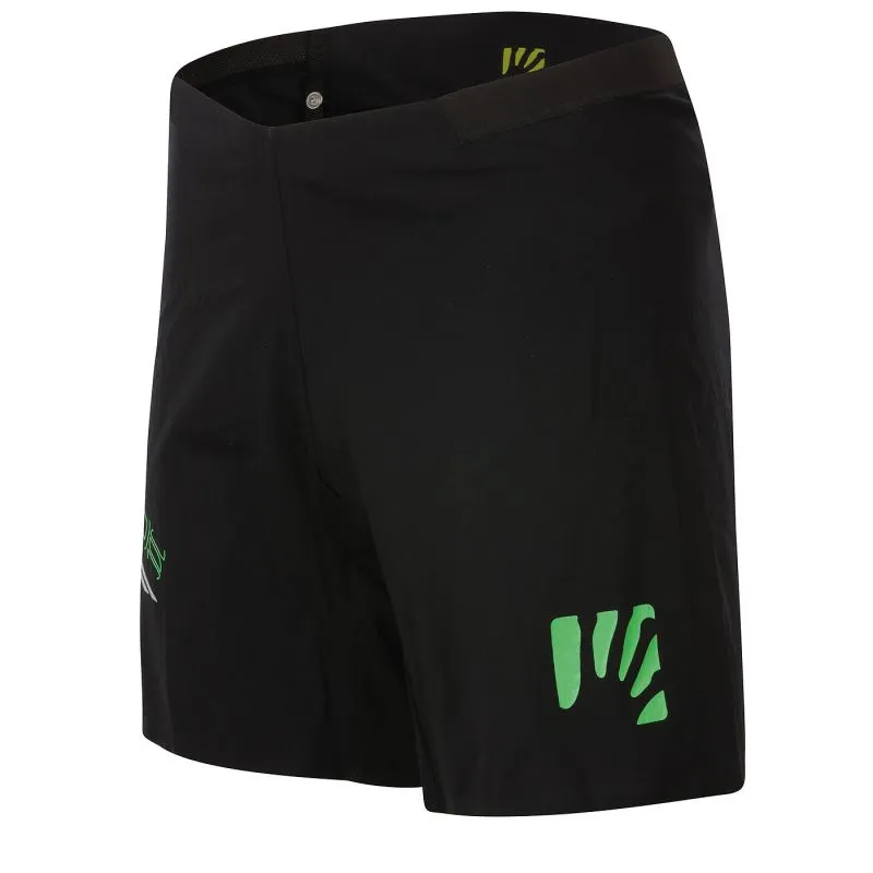 Pantaloncini da corsa da uomo Karpos Lavaredo (nero/verde fluo)