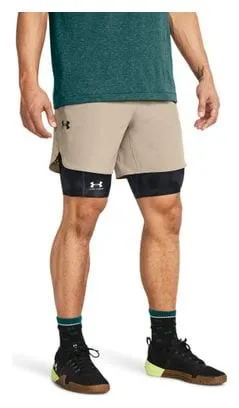 Pantaloncini Under Armour Peak Woven Beige Uomo