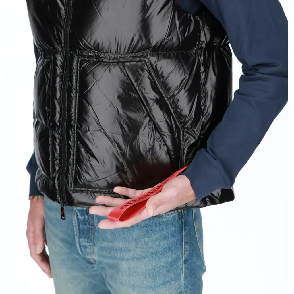 Piumino After Label Uomo Gilet Cappuccio 999 NERO