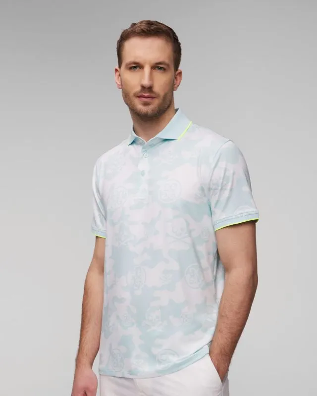 Polo blu-bianca da uomo G/Fore Exploded Camo Tech Jersey Polo