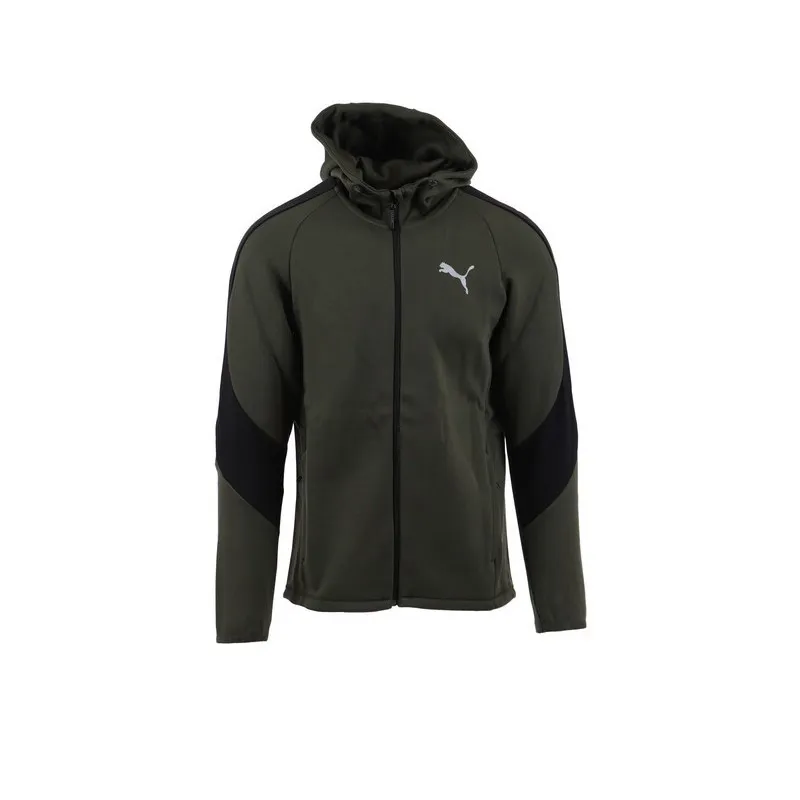 PUMA FELPA UOMO EVO STRIPE FULL ZIP HOODIE COLORE VERDE