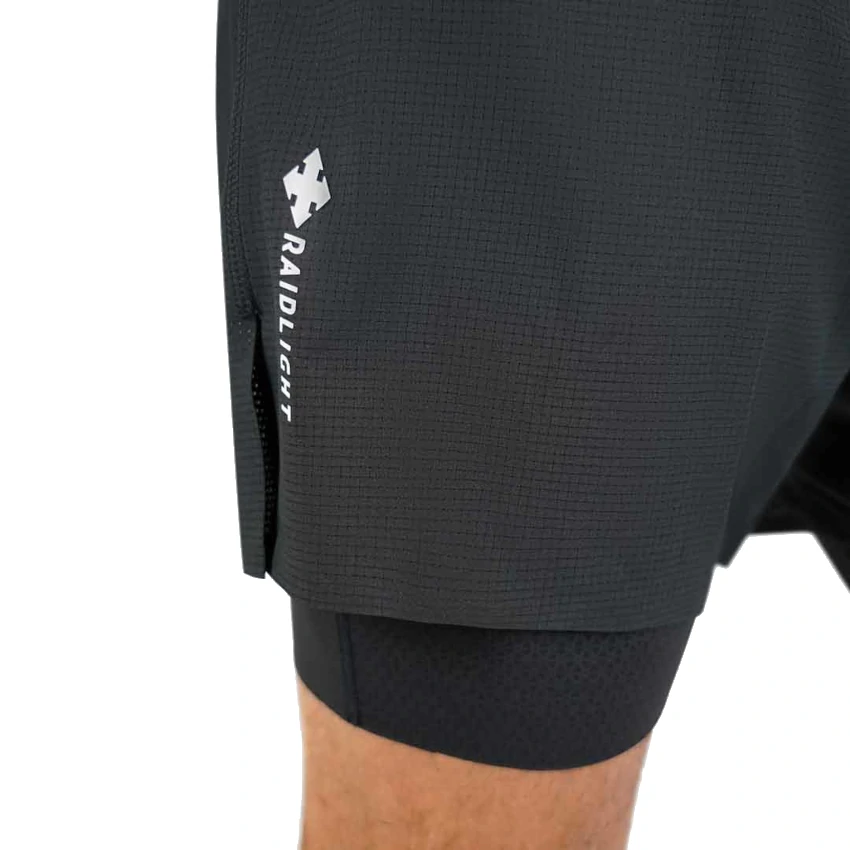 RAIDLIGHT R-LIGHT 2 in 1 SHORT Black Pantaloncini Running uomo