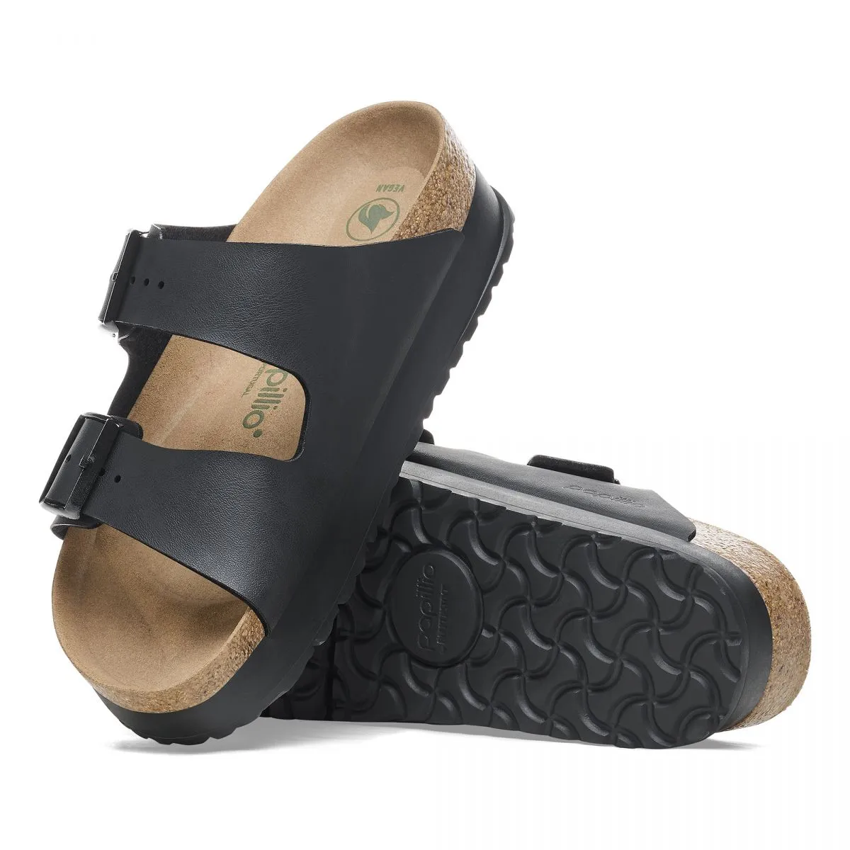 SANDALI Donna BIRKENSTOCK ARIZONA PLATFORM 1027395 BLACK VEG BIRKO FLOR