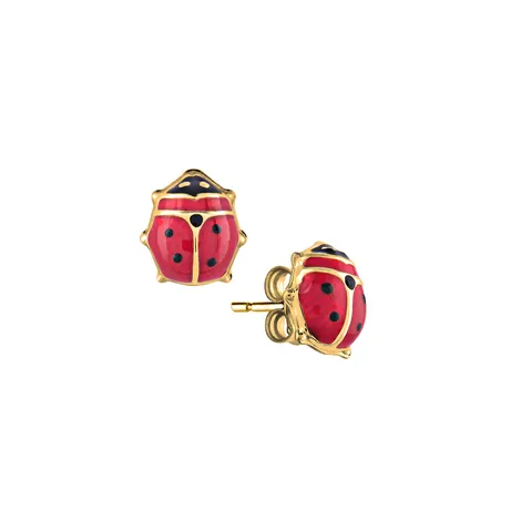 SARNIORO Orecchini bimba coccinella piccola in oro 18kt